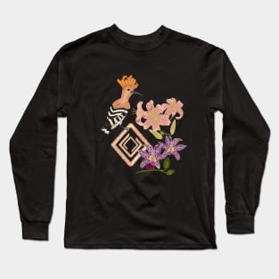 Art Deco Hoopoe Long Sleeve T-Shirt